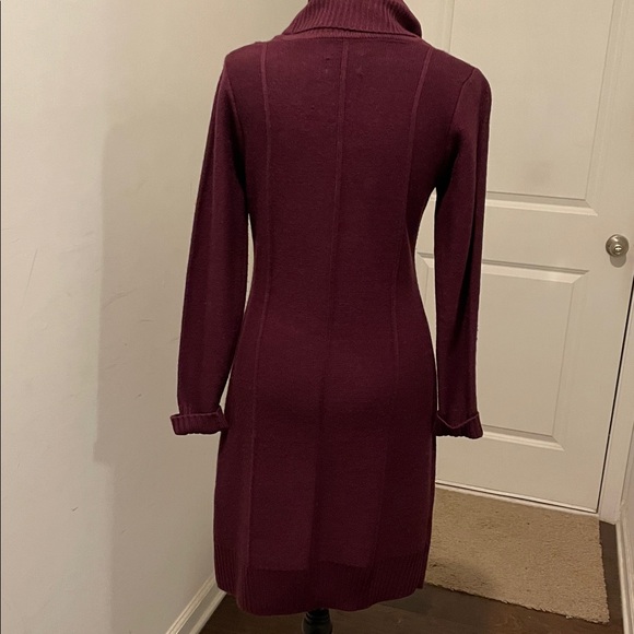 Jessica Simpson Sweater Dress Size S Burgundy Knit Cowl Neck Career Cabincore - Picture 4 of 14